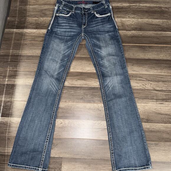 Rock and Roll Cowgirl Jeans Mid Rise Dark Wash 29x36 - Picture 9 of 9